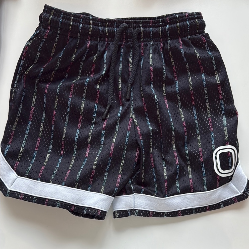 OVERTIME Black Striped Athletic Shorts
